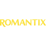 Romantix logo in yellow on a transparent background