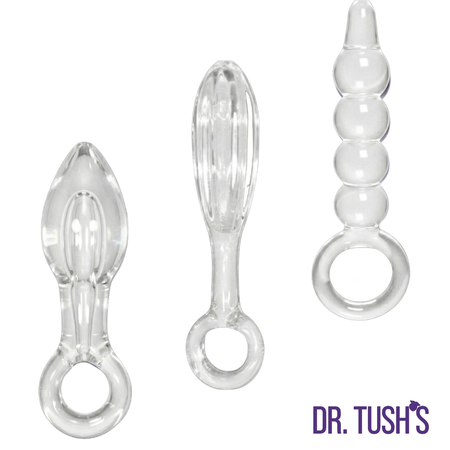 Dr. Tush’s Halos of Pleasure – All Glass Anal Plug Trio