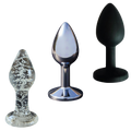 Dr. Tush’s Beginner, The First Step Anal Plug Set – Glass, Metal & Silicone