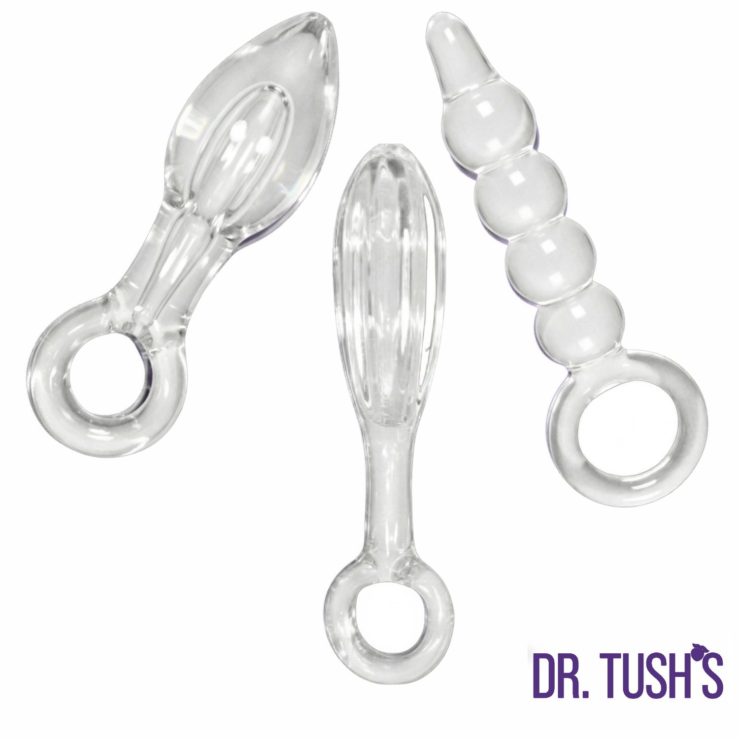 Dr. Tush’s Halos of Pleasure – All Glass Anal Plug Trio