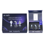 Dr. Tush's product packaging with tools labeled 'Knob', 'Prostate', and 'Hive' on a white background.
