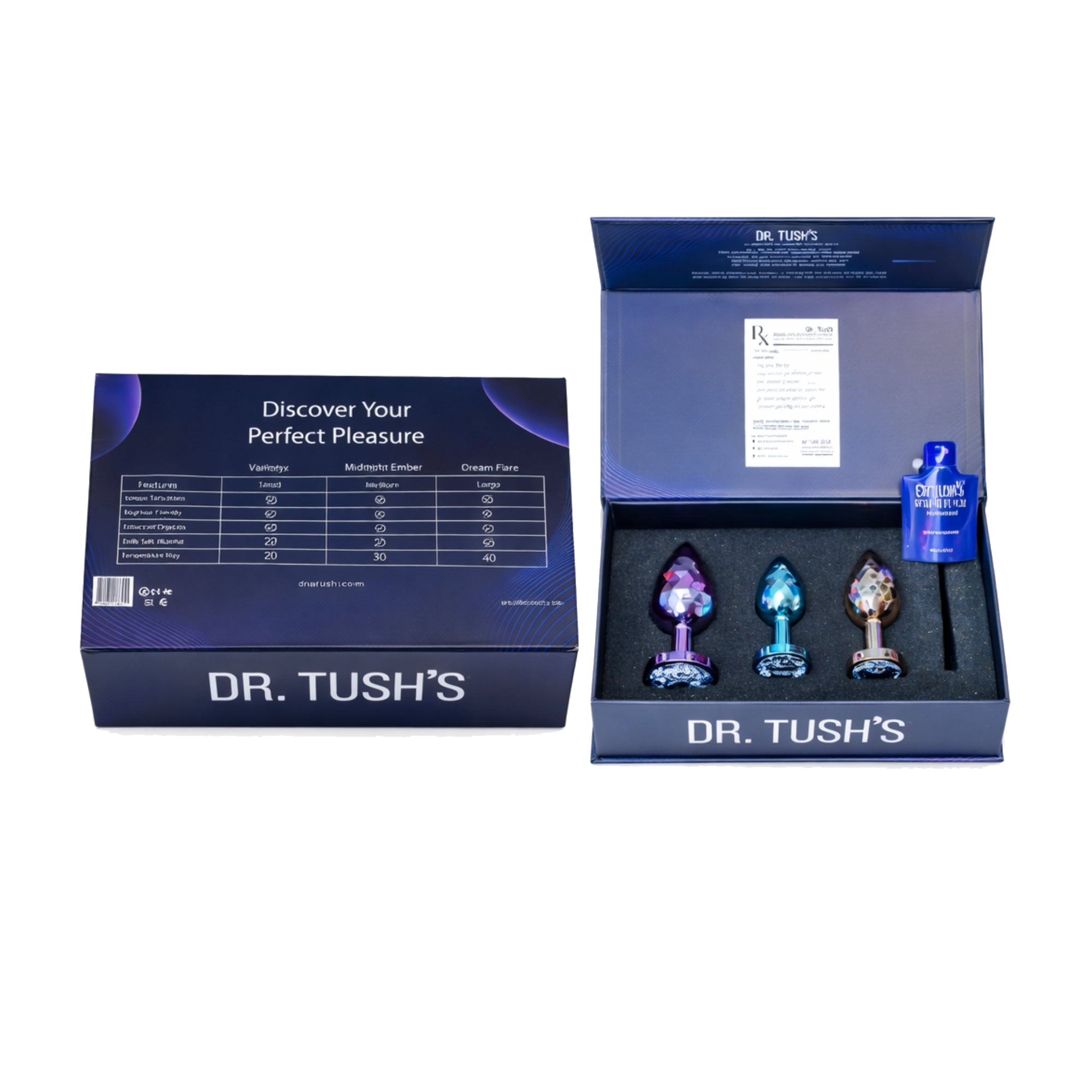 Dr. Tush's product set Dragon Pearls with packaging on a white background