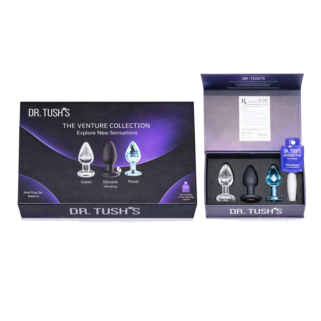 Dr. Tush's product packaging with 'The Venture Collection' on a white background