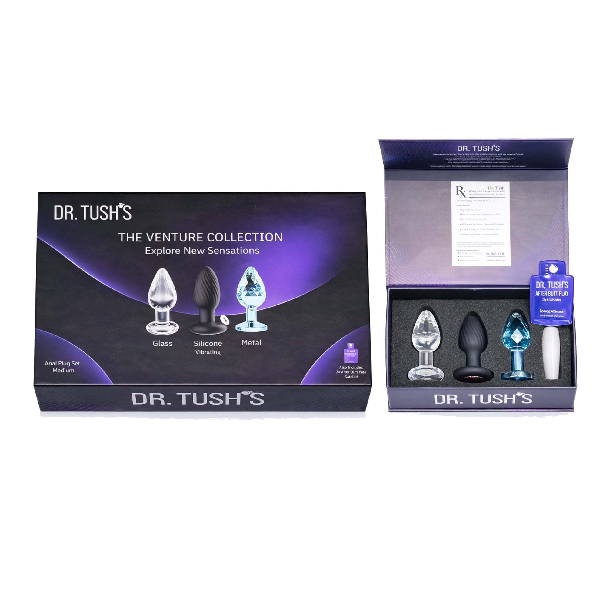 Dr. Tush's product packaging with 'The Venture Collection' on a white background