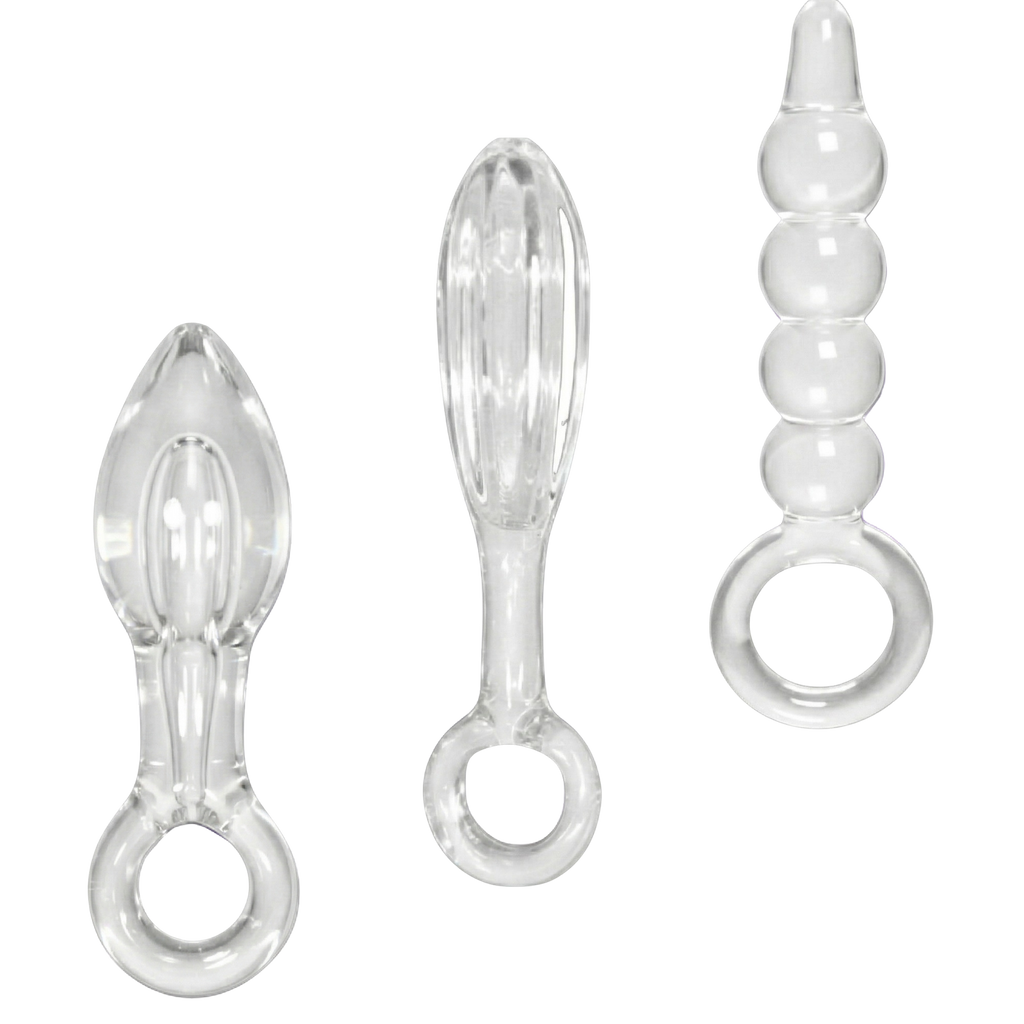 Dr. Tush’s Halos of Pleasure – All Glass Anal Plug Trio