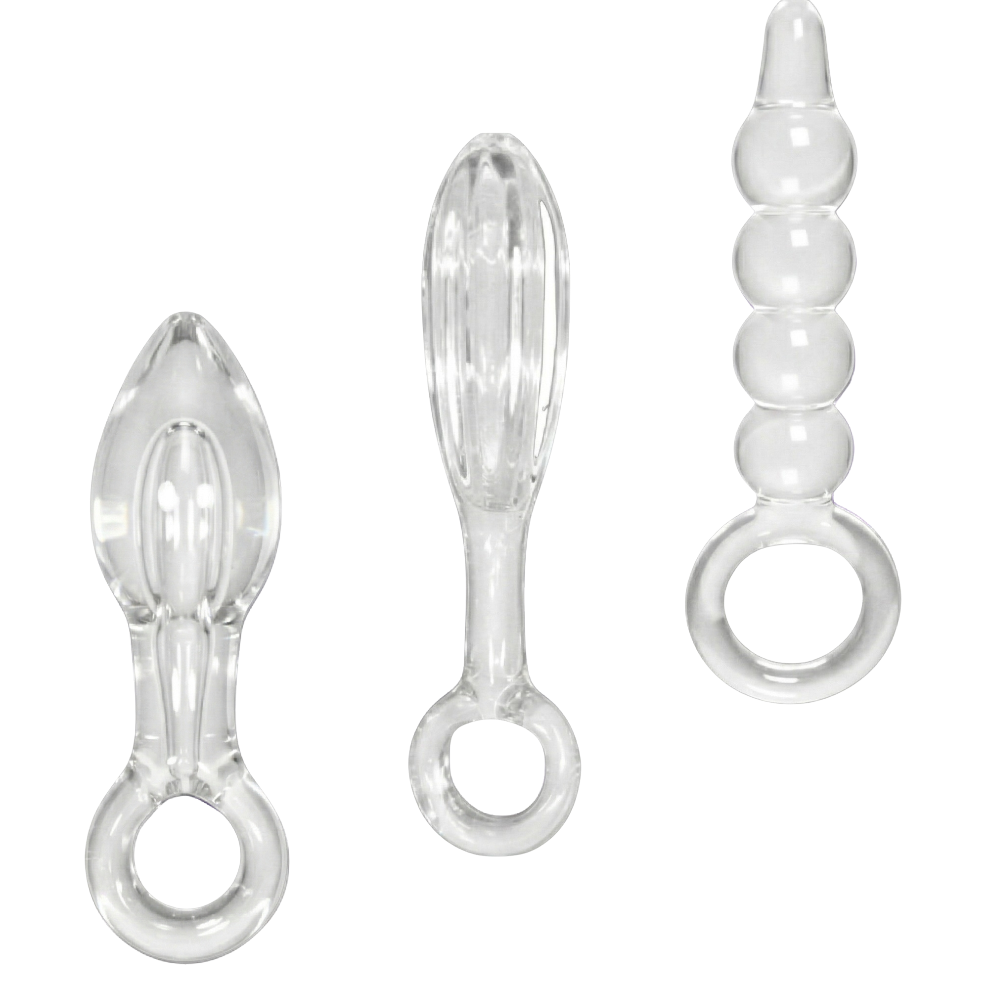 Dr. Tush’s Halos of Pleasure – All Glass Anal Plug Trio