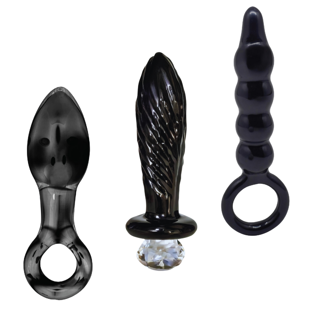 Dr. Tush’s Dark Curiosity Set – All-Glass Anal Plug Trio