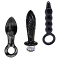 Dr. Tush’s Dark Curiosity Set – All-Glass Anal Plug Trio