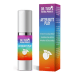 Dr. Tush's After Butt Play product with rainbow packaging on a transparent background
