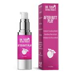Dr. Tush's After Butt Play product with pink packaging without cap on a transparent background