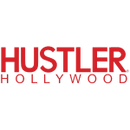 Hustler Hollywood logo in red on a white background