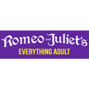 Logo of Romeo Juliet's with a purple background