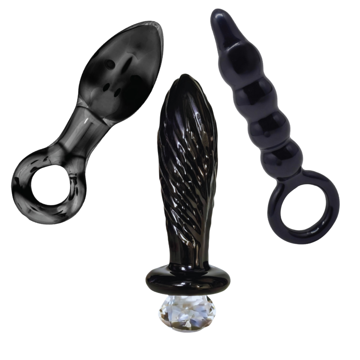 Dr. Tush’s Dark Curiosity Set – All-Glass Anal Plug Trio