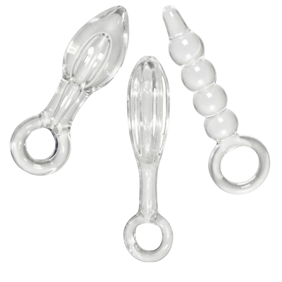 Dr. Tush’s Halos of Pleasure – All Glass Anal Plug Trio